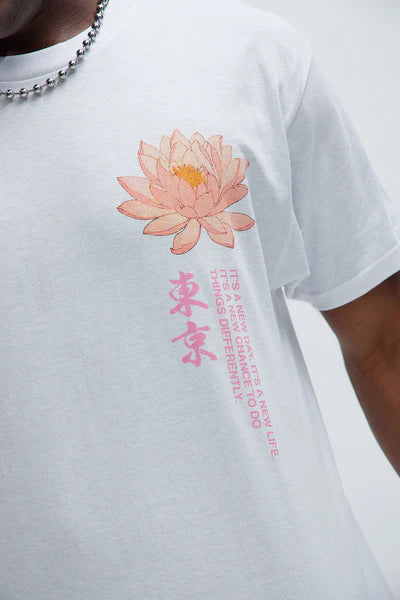New Beginnings Lotus Short Sleeve Tee - White