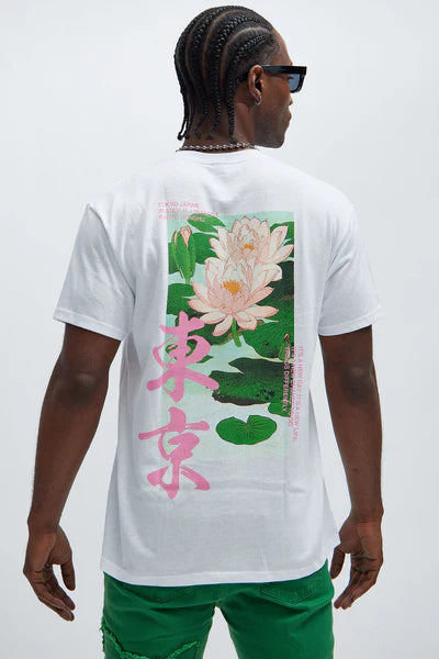 New Beginnings Lotus Short Sleeve Tee - White