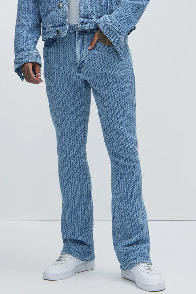 Warsaw Stacked Slim Flare Jeans - Light Blue