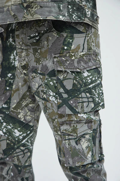 On Repeat Skinny Flare Cargo Pants - Green/combo