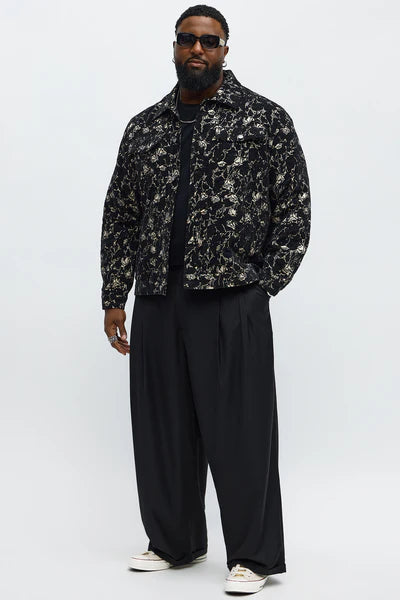 Wild Rose Tapestry Trucker Jacket - Black/combo