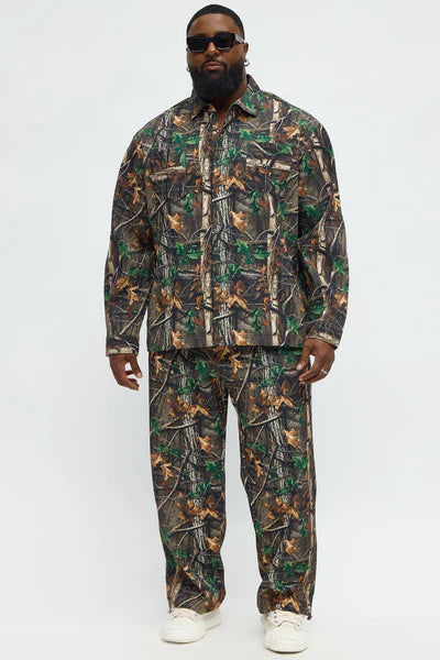 Rustic Long Sleeve Button Up Shirt - Brown Combo