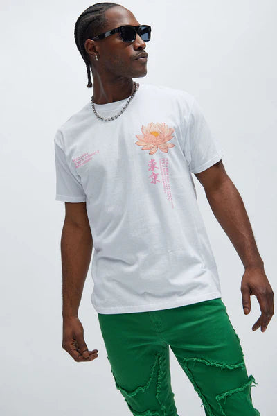 New Beginnings Lotus Short Sleeve Tee - White