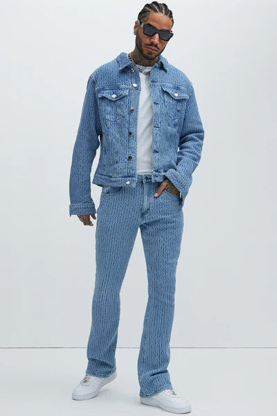 Warsaw Stacked Slim Flare Jeans - Light Blue