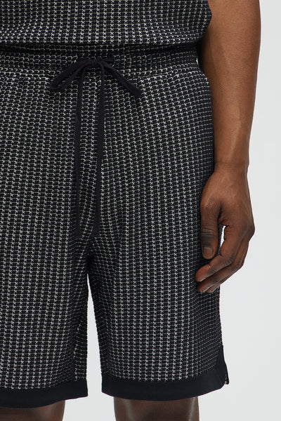 Devin Crochet Contrast Trim Shorts - Black/combo