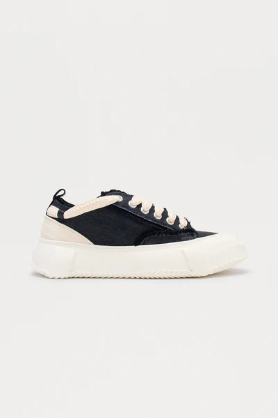 Bold Step Canvas Chunky Low Sneaker - Black/White
