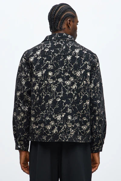 Wild Rose Tapestry Trucker Jacket - Black/combo