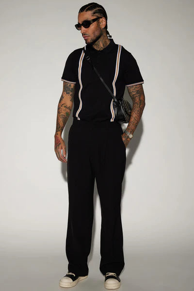 Sensational Short Sleeve Polo - Black/combo